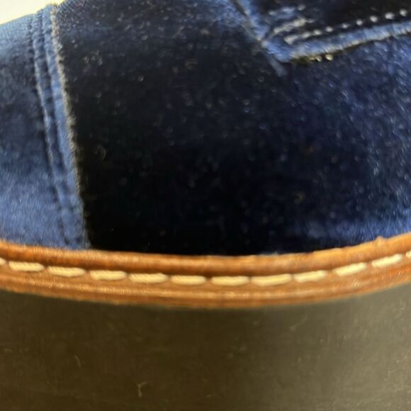 L’intervalle Blue Velvet Platform Wedge Lace Up Shoes Size 38‎ - Picture 15 of 16